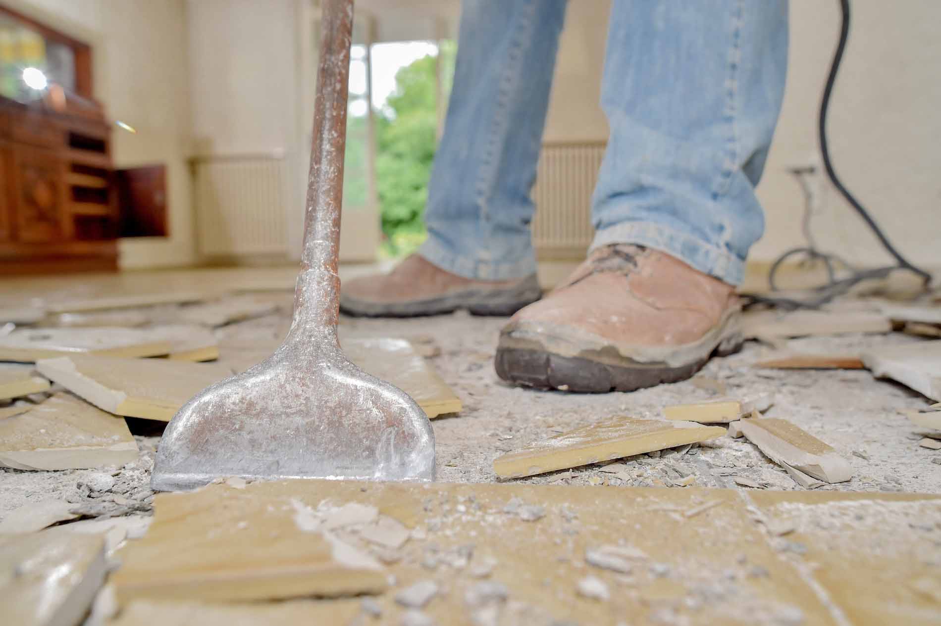 Asbestos tile removal